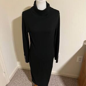 Lauren Ralph Lauren Black Cowl Neck Dress Size 12 NWT